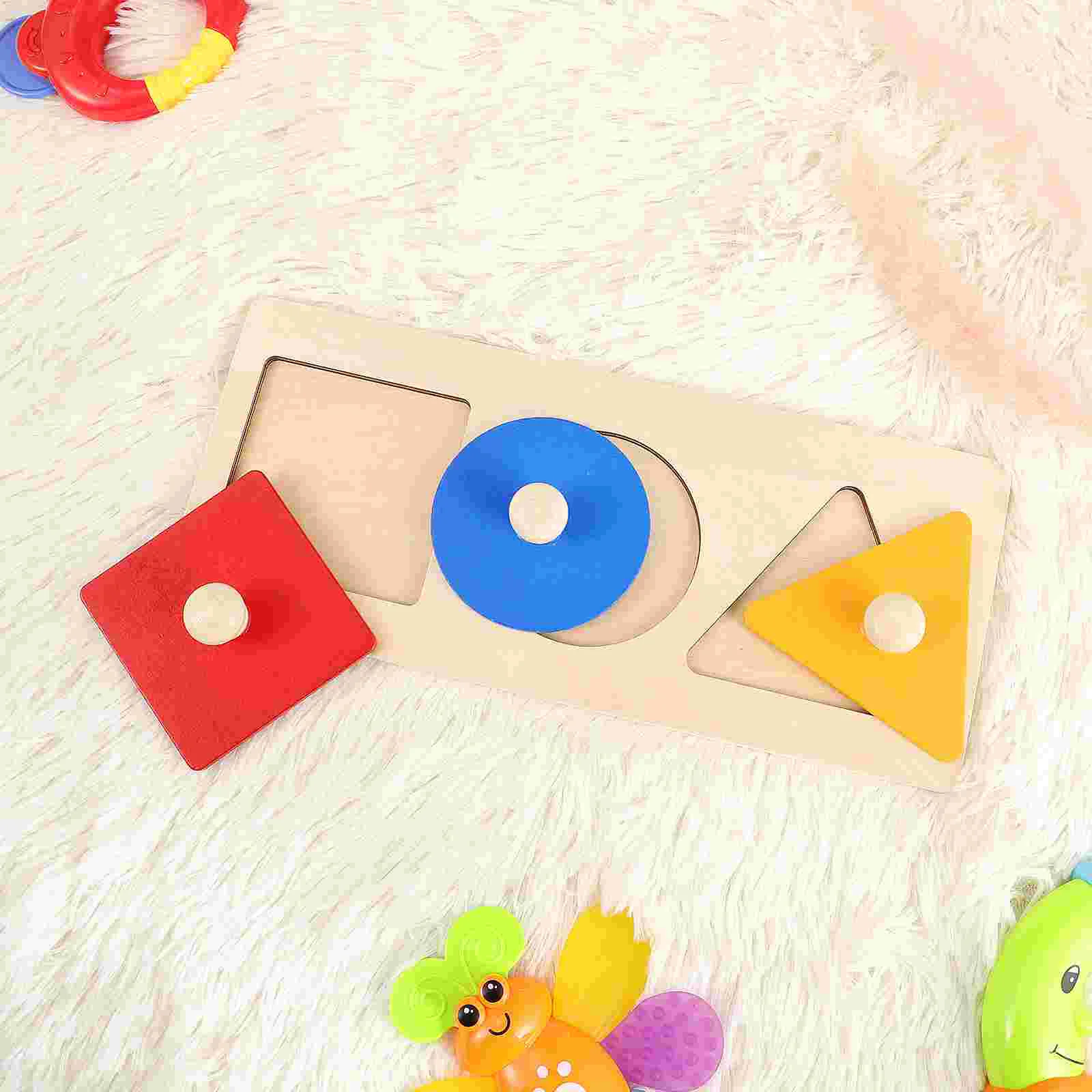 Geometric Panel Color Recognition Toy Learning Material Jigsaw Puzzle Geometry Educational Wooden Set