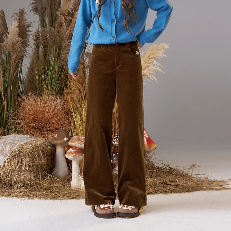 ELFSACK 2025 Autumn New Arrival Casual Pink Check Wide-Leg Pants Lazy Style Trousers For Woman