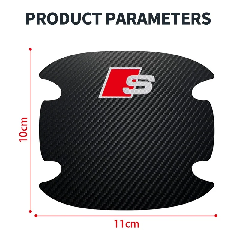 4 قطعة ألياف الكربون باب السيارة السلطانية مقبض المضادة للخدوش ملصق لأودي A4 B7 B8 B9 A3 8P 8V 8L A5 A6 C6 C5 C7 4F A1 A7