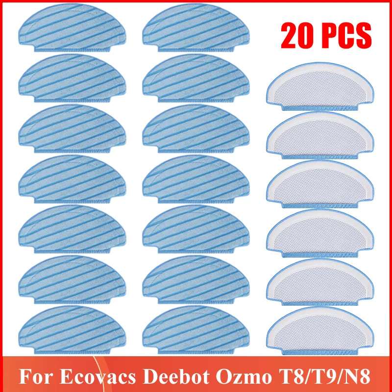 Washable Cloth Mop Pads For Ecovacs Deebot Ozmo T8 AIVI/T8 Max/T8/T9/T9 AIVI/N8 Pro/Yeedi Vac /N8 Pro Plus Robot Vacuum