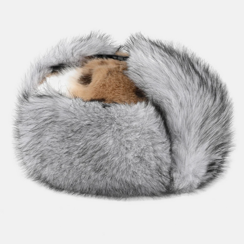 HT5237 Bomber Hat Thick Warm Winter Hats for Women High Quality Faux Fur Hats Ski Earflap Cap Ladies Leopard Russian Hat Ushanka