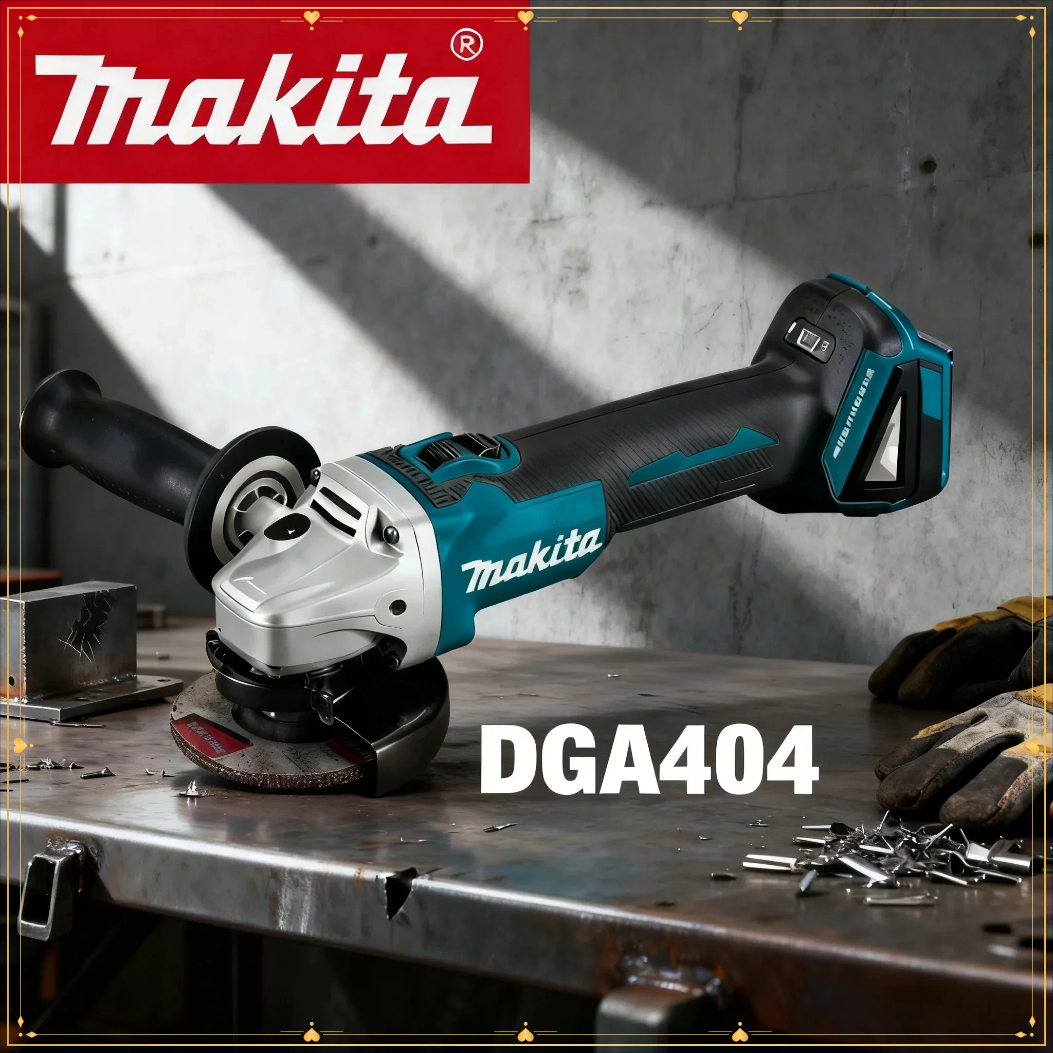 

Makita 18V DGA404 Brushless Cordless Angle Grinder 100mm Metal Wood Grinding Polishing Cutting Power Tool