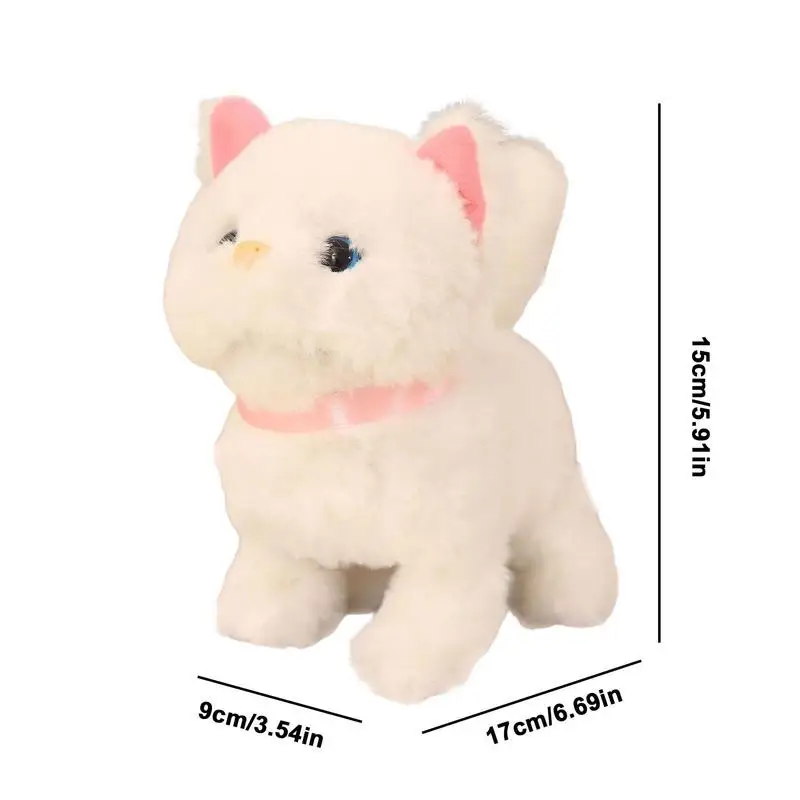 Gato de peluche interactivo realista para niños, Animal de peluche suave, forma de gatito eléctrico, juguete robótico para gatear, regalo de cumpleaños