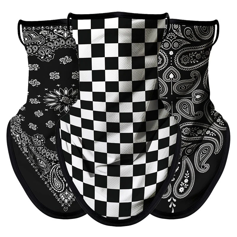 3D Printed Ear Hanging Mask Hip-hop Dustproof Skiing Multifunctional Neck Cover Quick-drying Sunscreen Motorcycle Riding Scarf