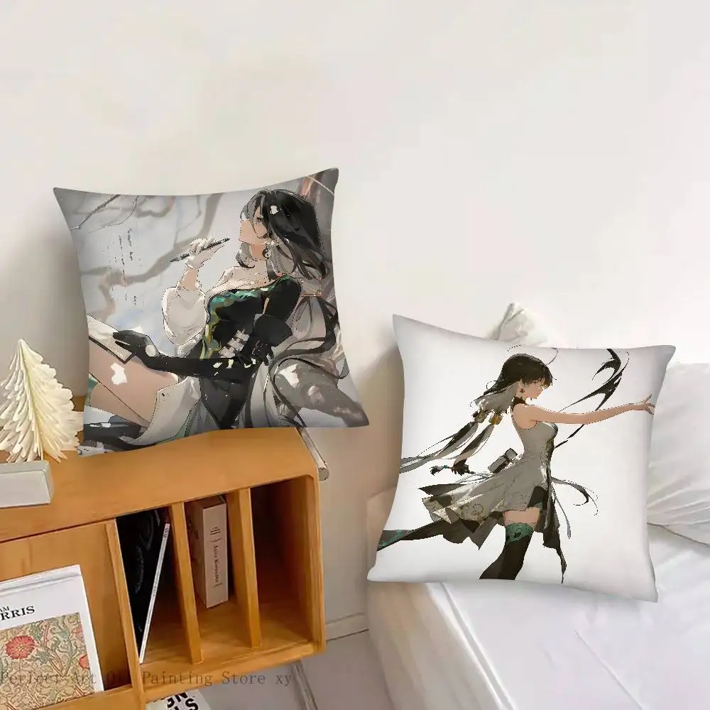Jianxin Anime Game W-Wuthering Waves Pillow Case Fashion Square Pillowcase Bedroom Sofa Room Ins Decoration Leisure
