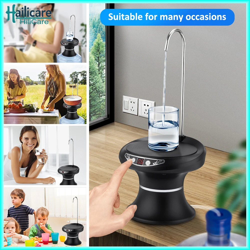 

Portable Water Dispenser Water Bottle Pump Mini Barreled Water Electric Pump Automatic Water Pump For Drinking Pumper & Tray