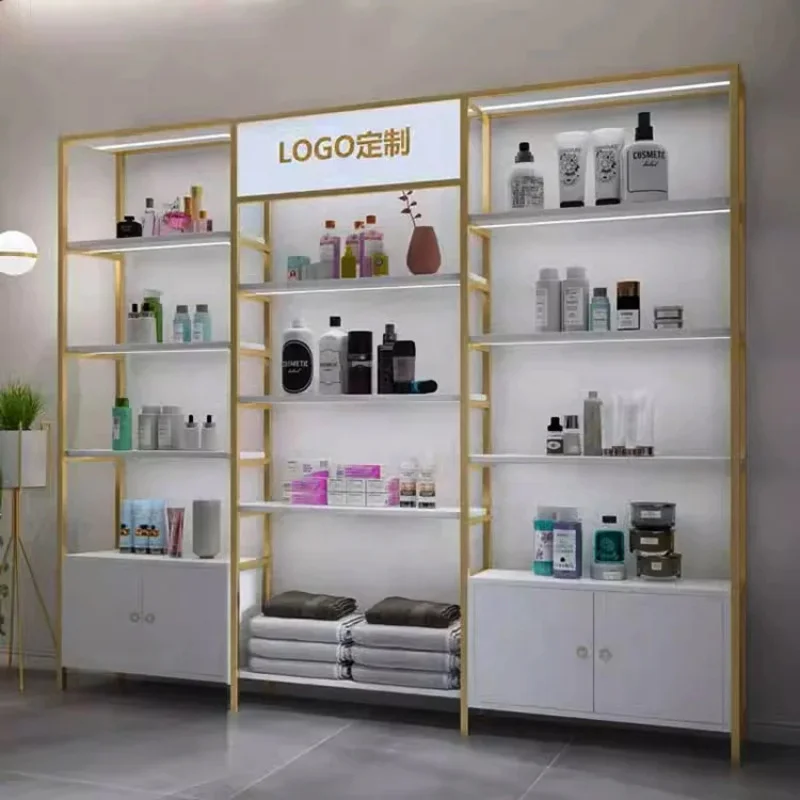 custom.Multideck Cosmetics Shelves Custom  Perfume Showcase Wooden Display Rack Cabinet Stand Beauty Shop Chain Store view 6