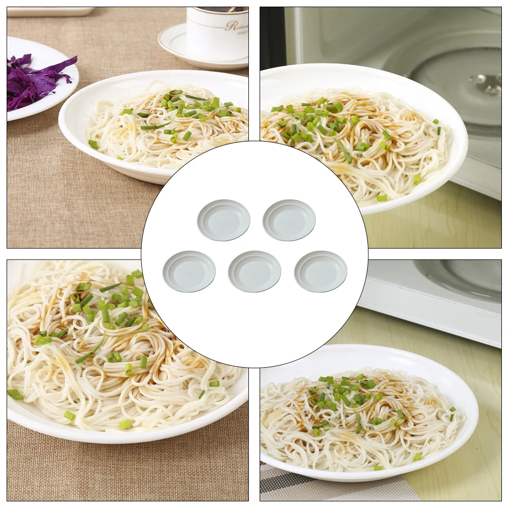 

5Pcs Reusable Microwave Oven Special Plate Sturdy Smooth Deformation-Free Healthy Food Heating Gift for Friends