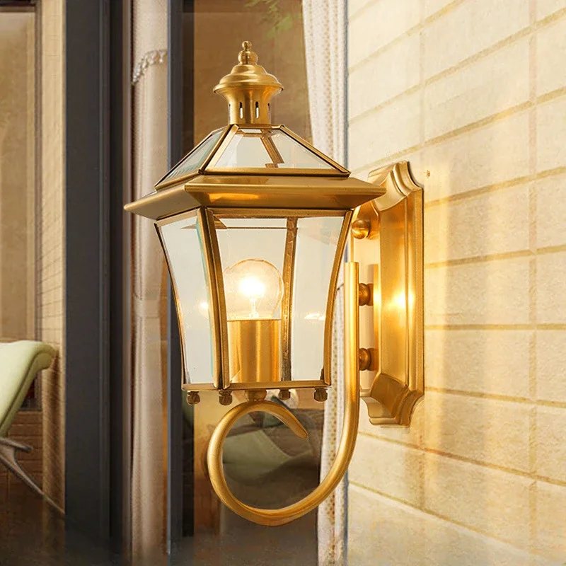 

Bronze Outdoor Wall Light Lawn Garden Courtyard Villa Outdoor Column Vintage Wall Lamps Landscape Lighting Outdoor Lighting
