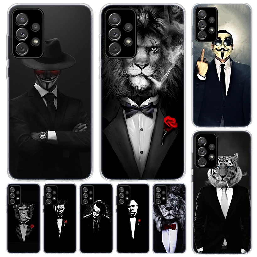 Man Suit Shirt Tie Phone Case For Samsung Galaxy A15 A14 A54 A13 A53 A12 A52S A55 A22 A23 A24 A32 A33 A34 A25 A35 A03S A04S A02S