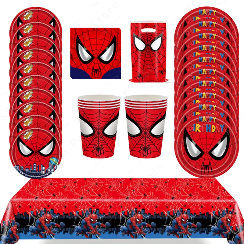 Spiderman Birthday Party Decorations Set Disposable Tableware Napkins Cup Plate Spidey and His Amazing Friends Birthday Supplies view 4
