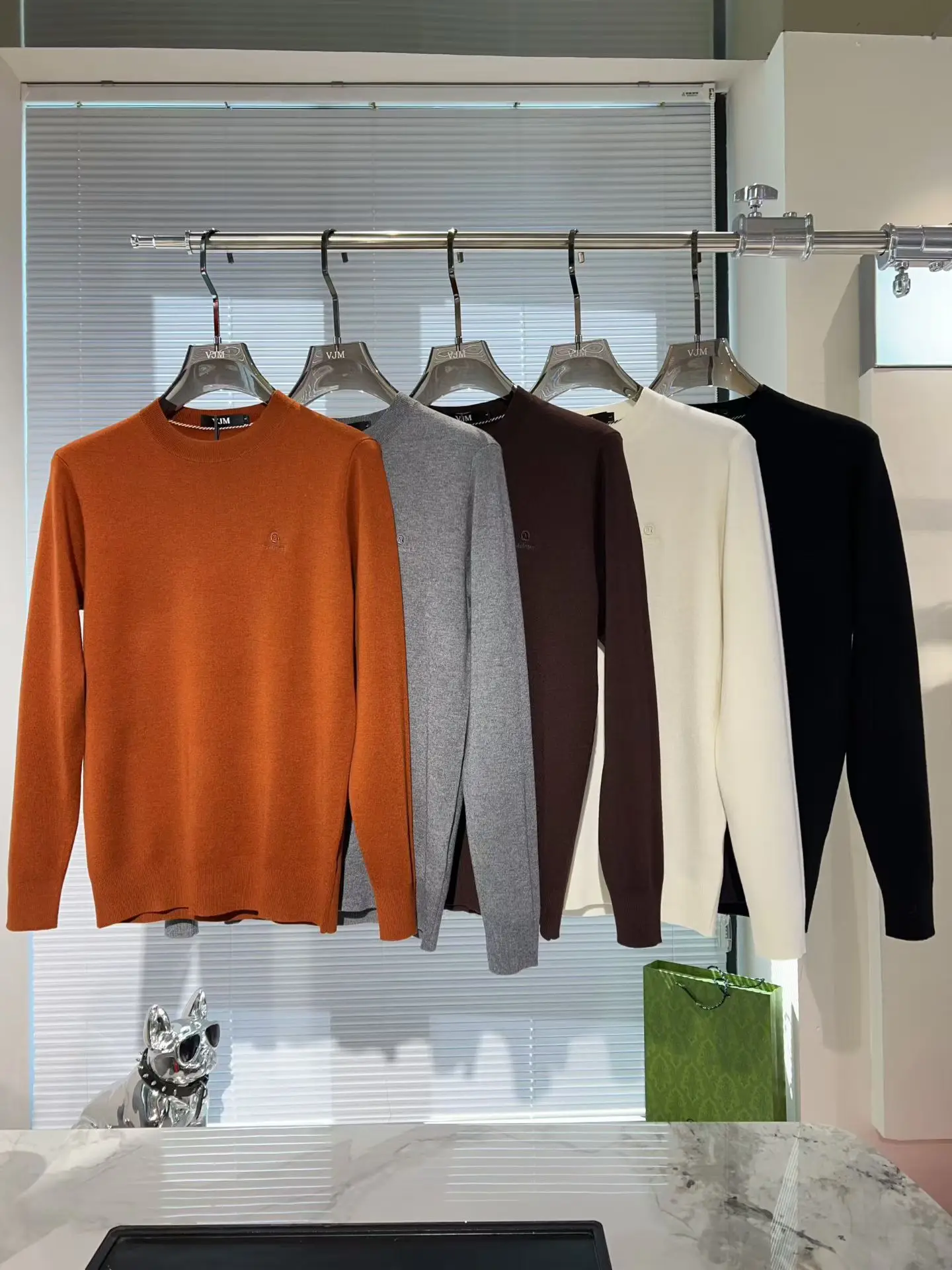 

Men's Pure Color Knitted Wool Sweater Long Sve Fine Spun Wool Base irt Warm Casual Faion Autumn Winter New Arrival