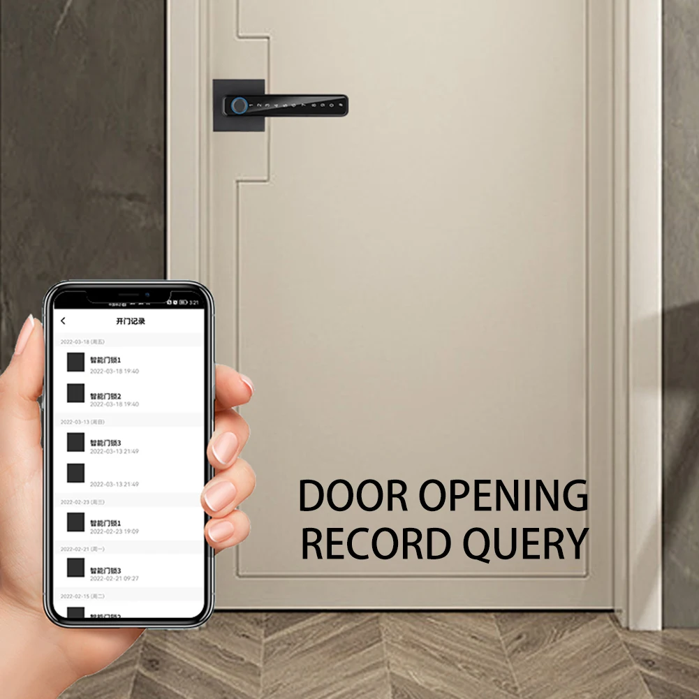 Electronic Smart Door Lock Biometric Fingerprint Unlock Wifi Tuya /TTLock APP Control Intelligent Password Lock Keyless Entry