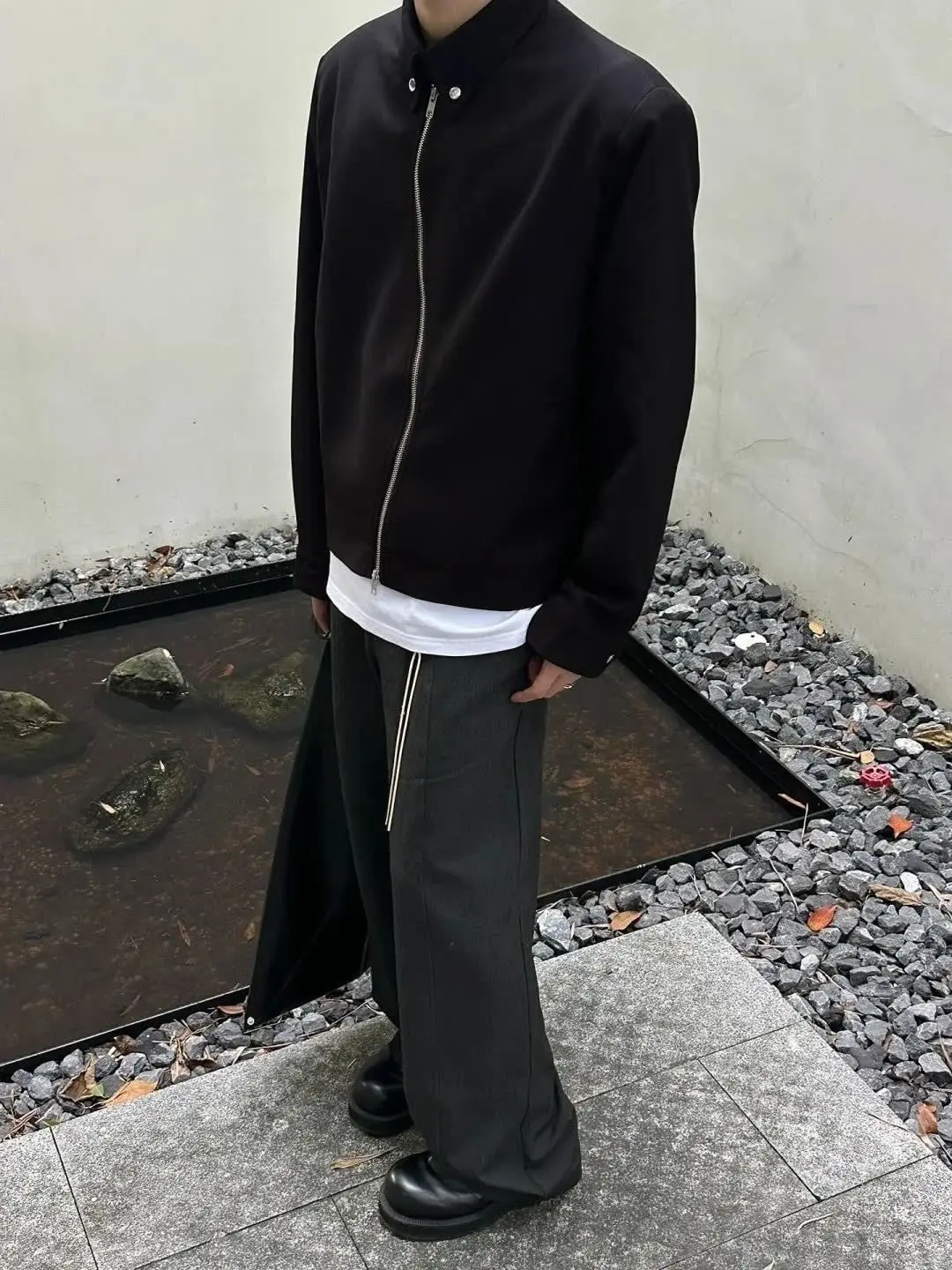 

Men's Loose Fit Zipper Jaet American Sle Trendy ort Coat Autumn Winter Warm Casual Outerwear Teenager's Faion Top