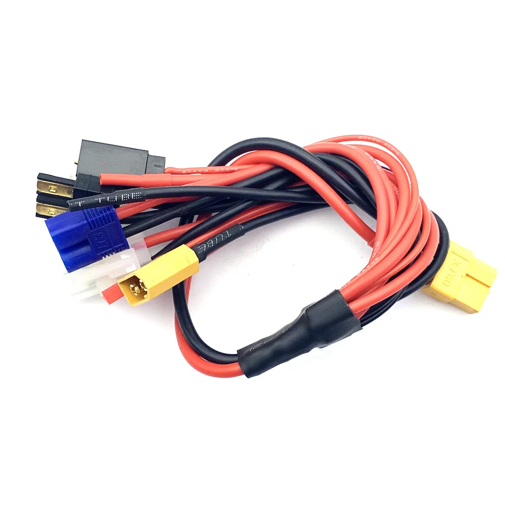 XT60Female To XT/TRX/EC5/JST/JR/L6.2 8 in1 Trailer Combination Charging Silicone wireB6 Wiring charge connector Conversion cable