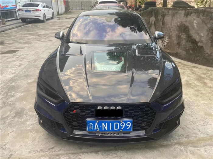 for Audis A5 S5 RS5 Carbon fiber hood   A5 S5 RS5 Upgraded Clear Style carbon fiber hood