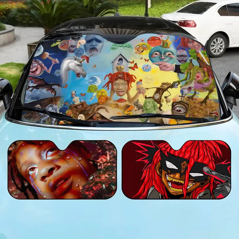 

Солнцезащитный экран для автомобиля Rapper T-Trippie Funny R-Redd, складной, для лобового стекла, отражатель тепла