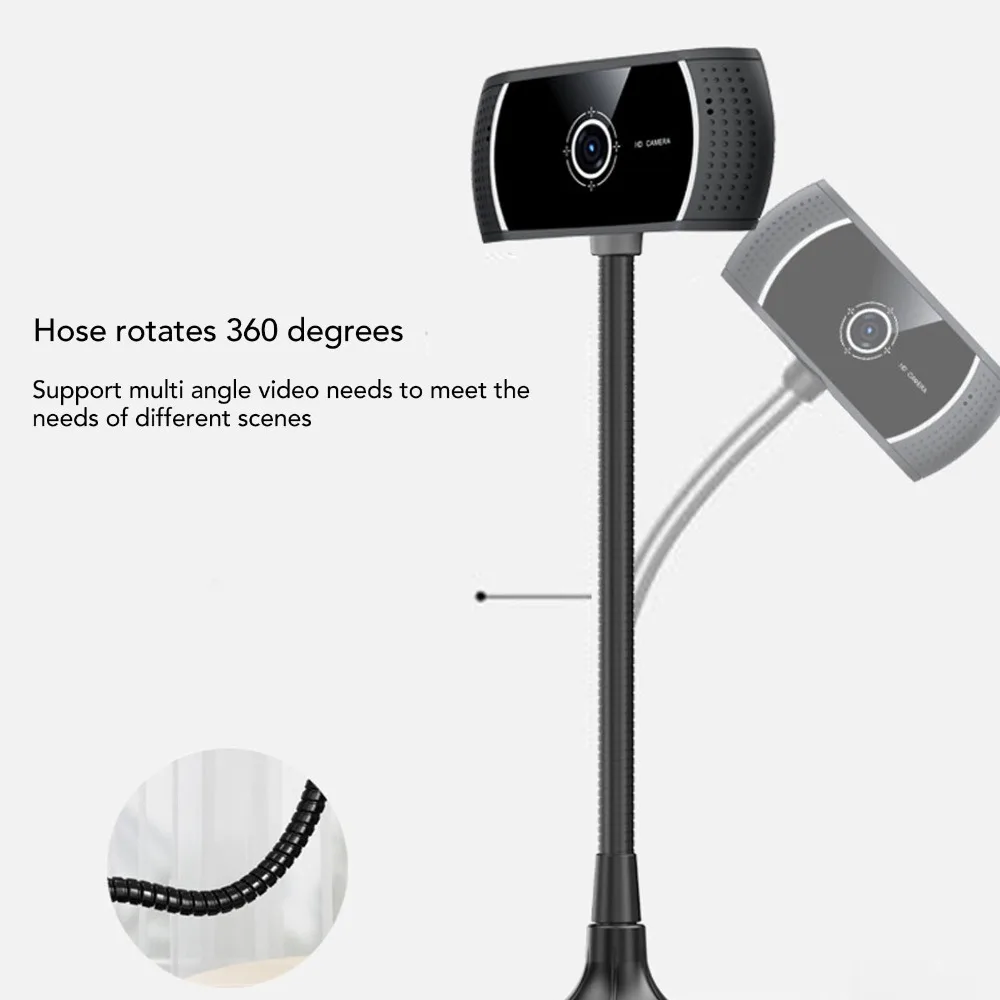 Auto Focus Lock for C185 720P 30 Fps HD Webcam 60 Degree Wide Viewing Angle 360 Degree Rotation USB Web Camera