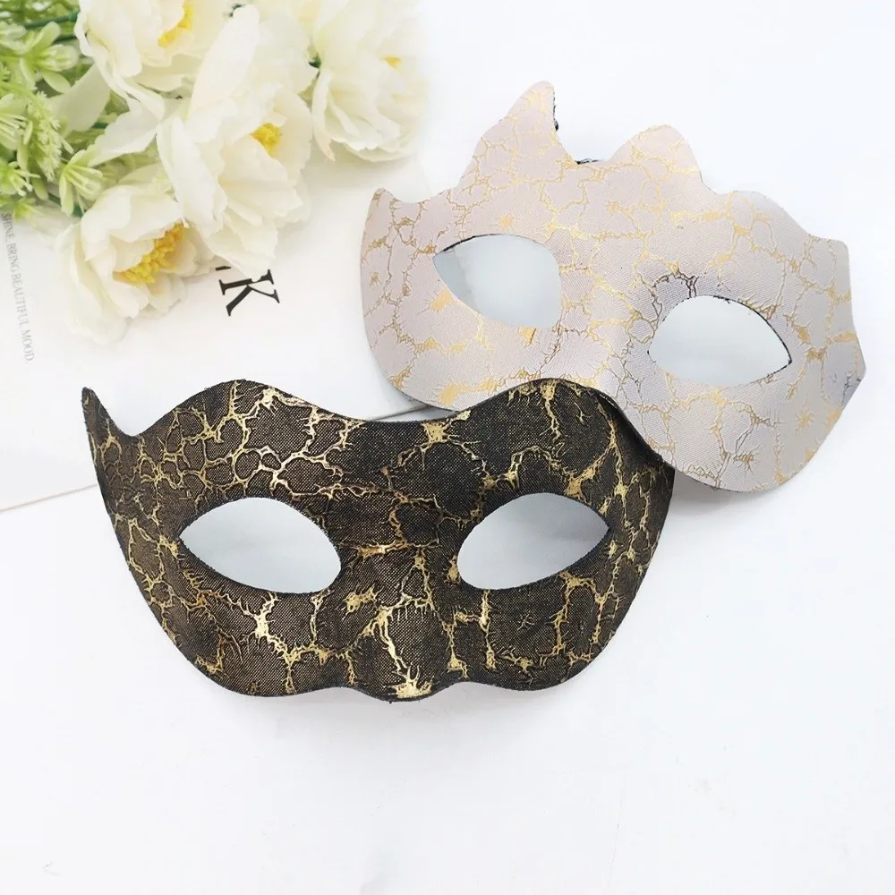 

Fashion Plastic Halloween Masks Reusable Gold Jazz Mask Durable Venetian Masquerade Half Face Mask Carnival