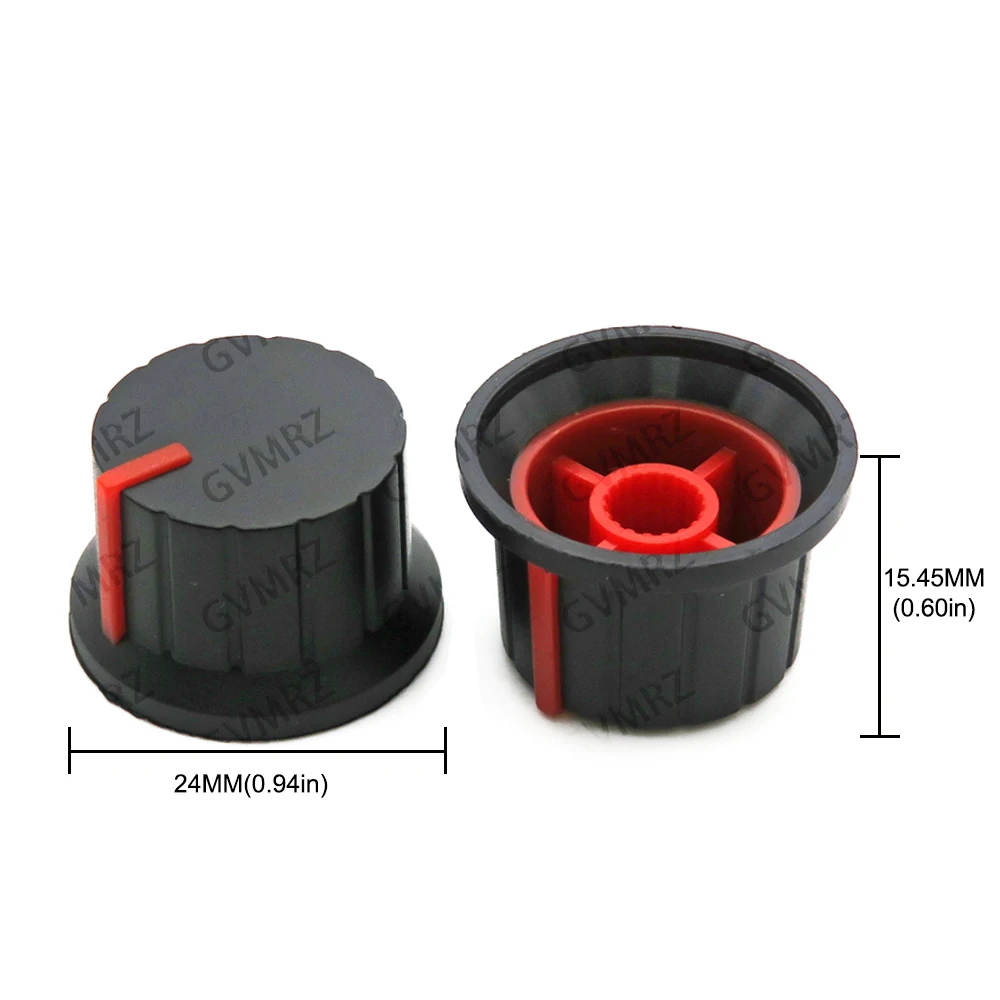 10PCS 24*15mm Potentiometer Knob Cap Flower-axis Volume Control Knobs Red Yellow White 24x15