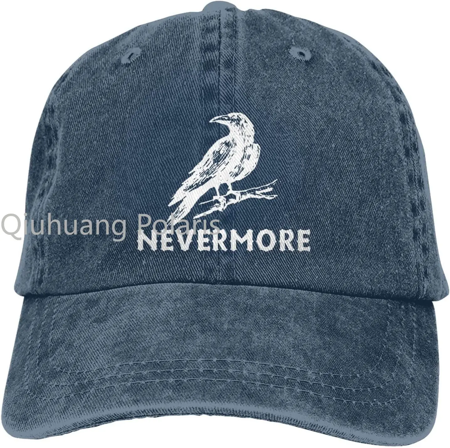 

Edgar Allan Poe Raven Cowboy Hat Retro Curved Brim Dad Hat Washed Cotton Classical Black Baseball Cap