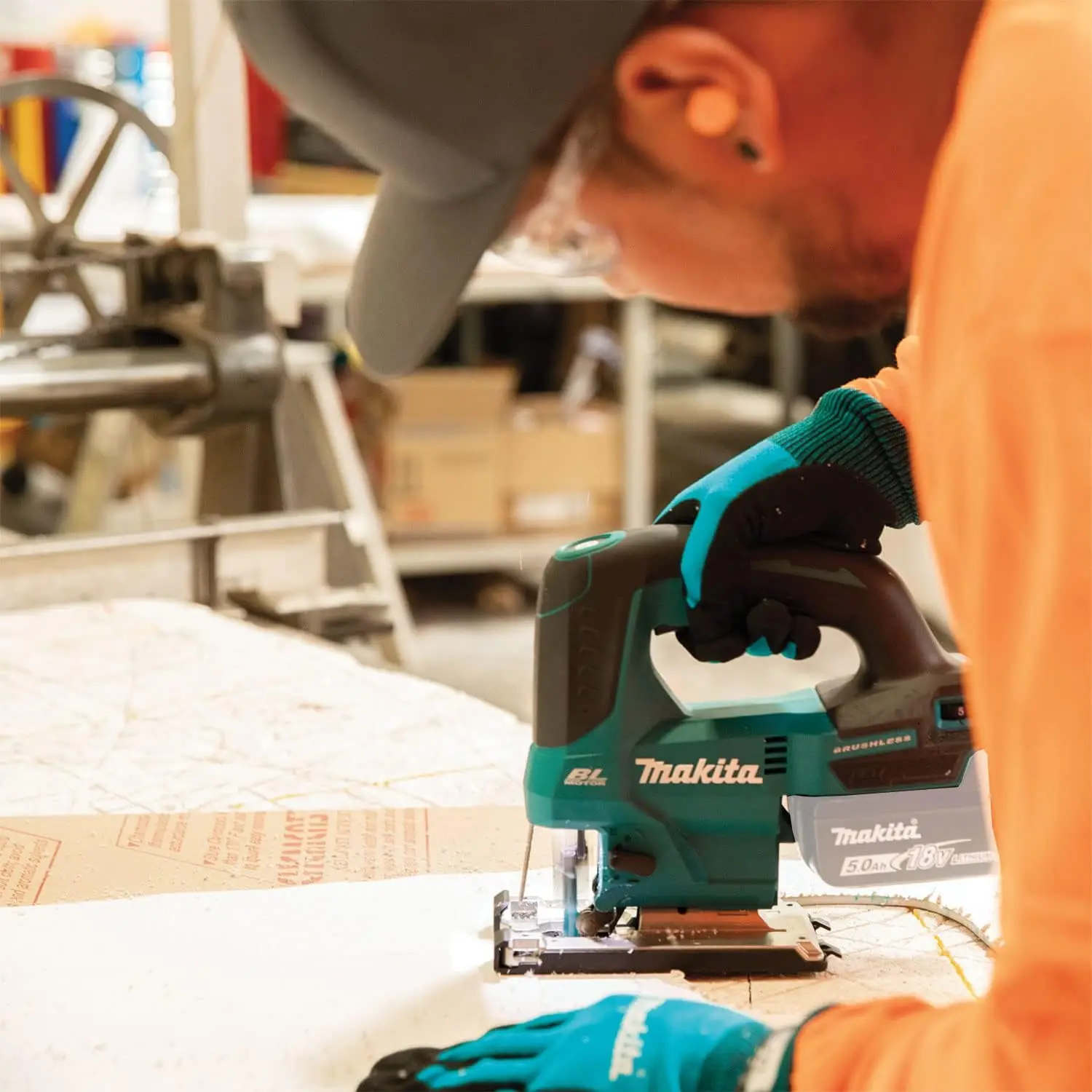 Imagem -06 - Makita-cordless Brushless Jig Saw Jig Saw Velocidade de Regulação de Madeira Corte Alternativo Ferramenta Elétrica 3000spm 18v Lxt