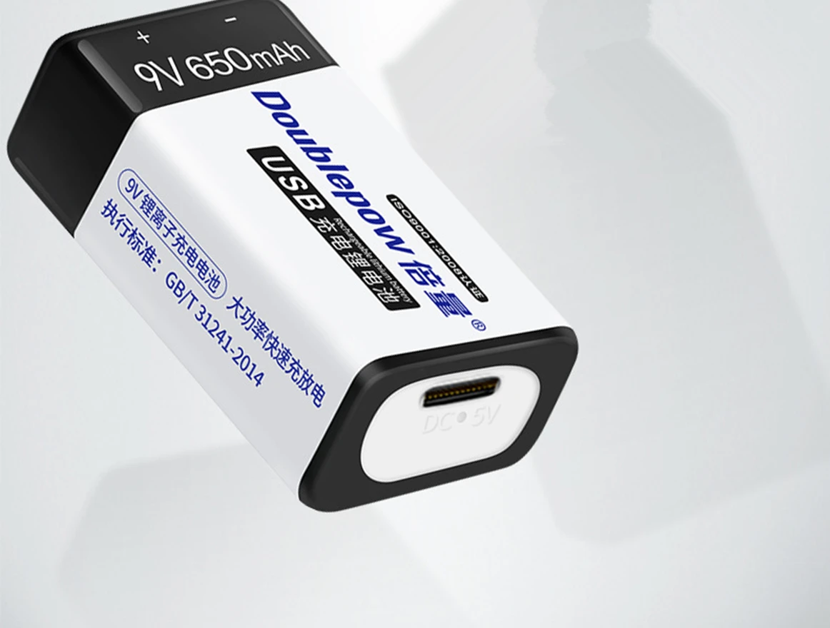 1pcs/lot New 650mAh 9V Rechargeable Battery USB Lithium Polymer Battery Instrument Children\'s Toy Special Battery