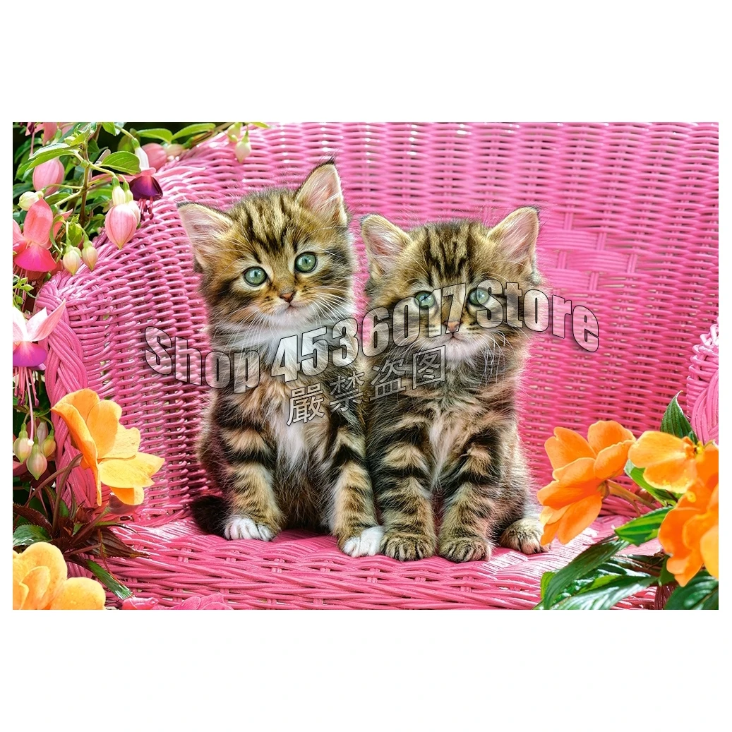 

Cats 5D Diy Full Diamond Painting Cross Stitch Kit Kittens on Chair Diamond Embroidery Mosaic decoración hogar Gifts ダイヤモンドアート