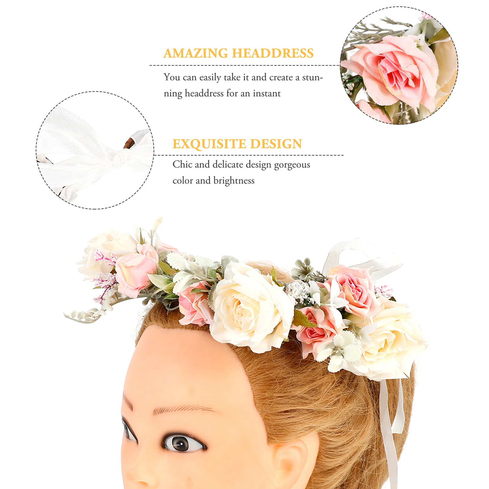 

Silk Flower Bridal Hair Accessory Beach Wedding Floral Crown Bridesmaid Accessories Flower Hair B Hawaiian Style