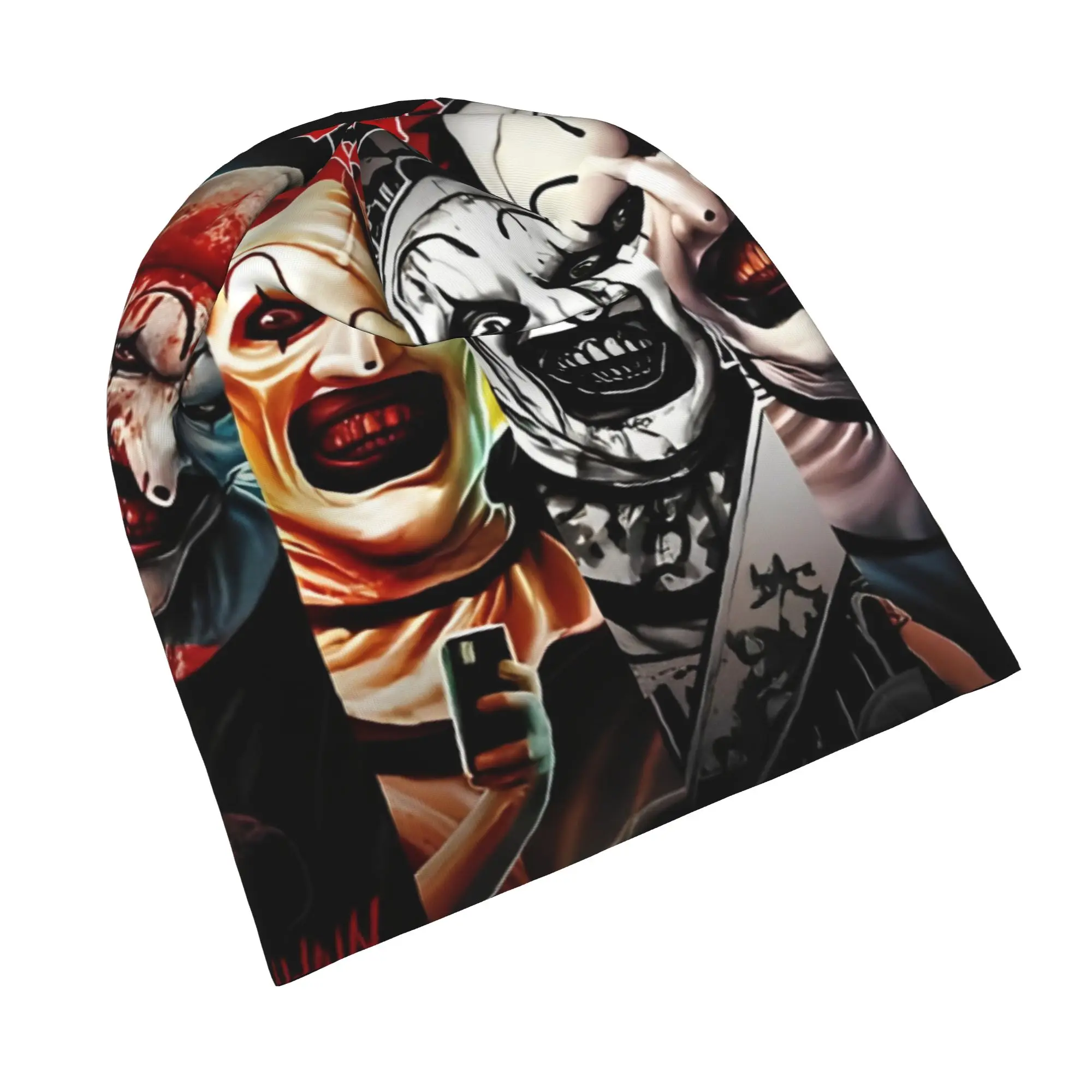Terrifier Clown Faces Bonnet Hats Goth Ski Skullies Beanies Hats  for Men Women Spring Multifunction Caps