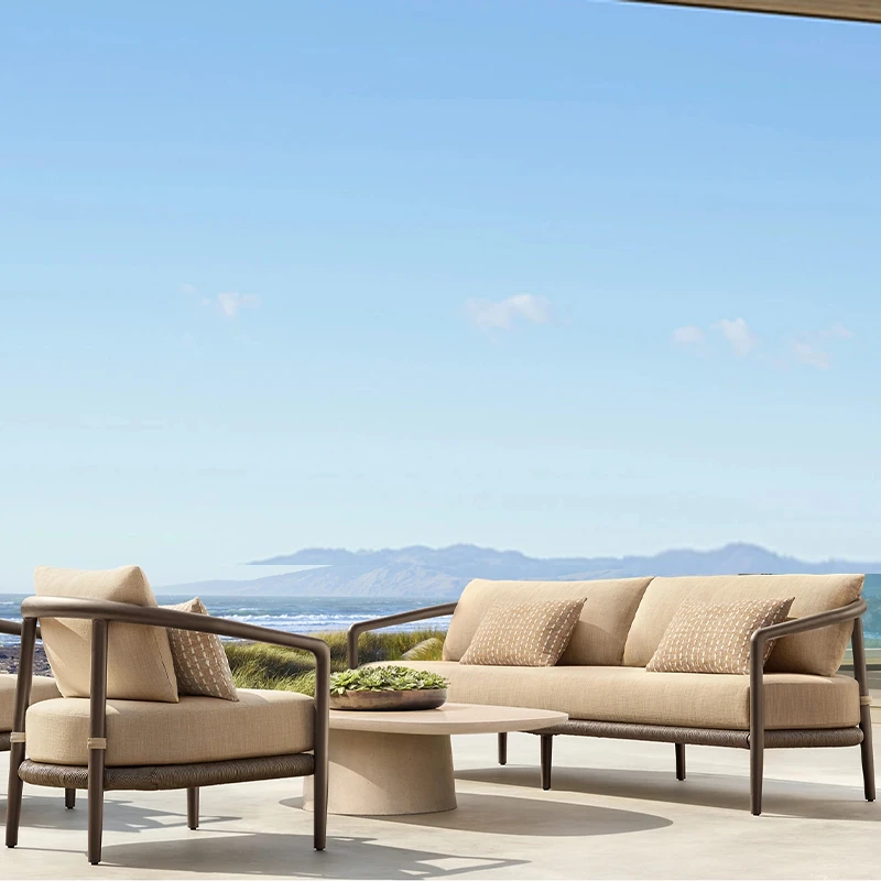 

Outdoor Aluminum Sofa Set Villa Courtyard Garden Metal Sofa Furniture Outdoor Aluminum Sofa Set Sectional