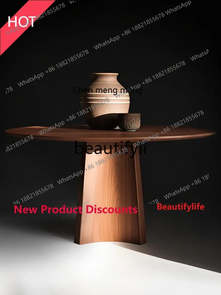 

lhy E1001 ssL178 Travertine rock slab dining table household solid wood dining table with turntable marble high-end medium and a