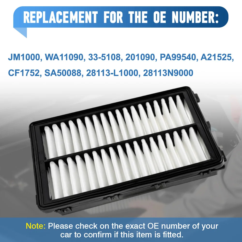

Car Engine Air Filter For Hyundai Tucson Santa Cruz 2022–2024 For Kia Carnival K5 Sorento Sportage 28113-L1000 28113N9000