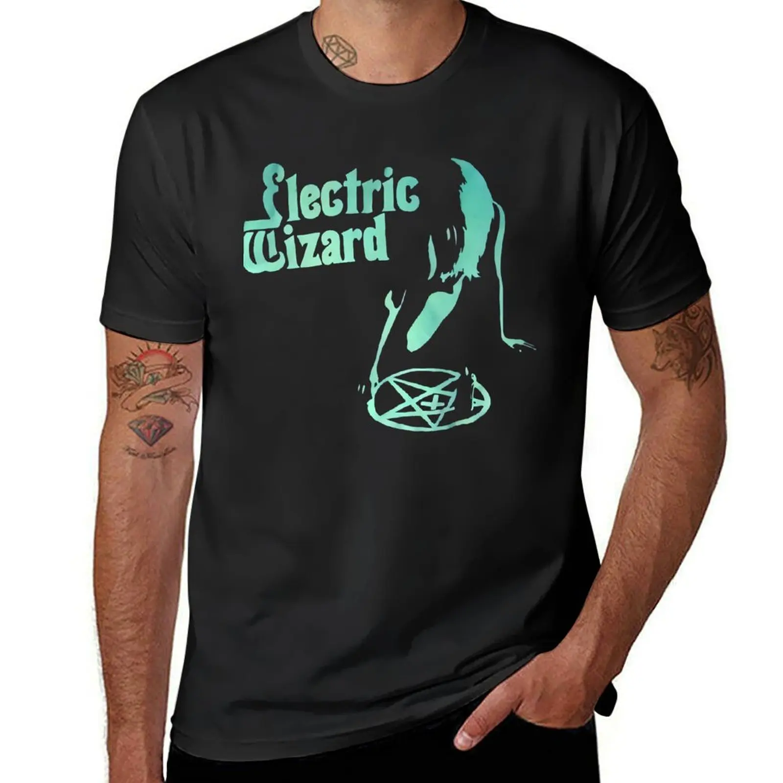 Electric Wizard - Pentagram T-Shirt anime clothes blanks vintage big and tall t shirts for men