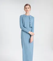 AS 2024 summer woman clothes cardigan Ankle Length maxi dress nature fiber ribbing fabric clothing  ( Ship in 1 day) - Image 6