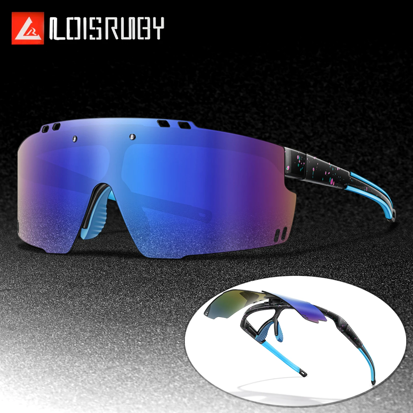 Unisex winddichte Flip-On-Angelsonnenbrille UV400 Fahrradbrille für Outdoor-Sportarten Laufen Reiten MTB Fahrradbrille Party