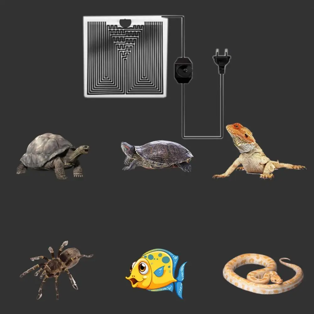 Coussin chauffant d'escalade pour animaux de compagnie, 5W/7W/14W/20W, Terrarium réglable en Silicone, tapis chauffant pour Reptiles avec régulateur de température, prise ue