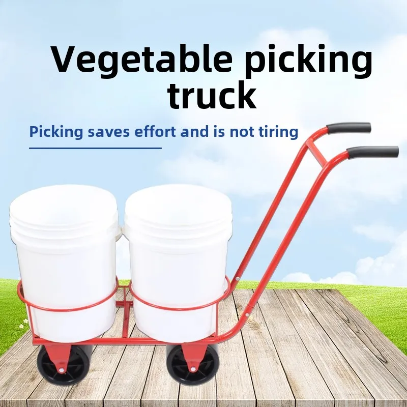 Greenhouse vegetables, melons and fruits mobile picking cart, cucumber, tomato transportation trolley, picking tool cart