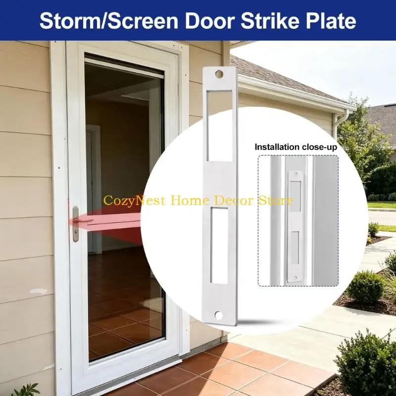 92MF Door Lock Guide Panel With 2 Rectangular Contact Openings and Round Mounting Holes, Supports Existing Door Lock Repair