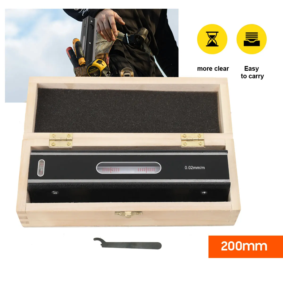 0,02mm 150/200mm Mechanisches Rahmen-Wasserwaagenmessgerät Messwerkzeuge Präzisions-Wasserwaagen zur Gerätejustierung – Detail 13