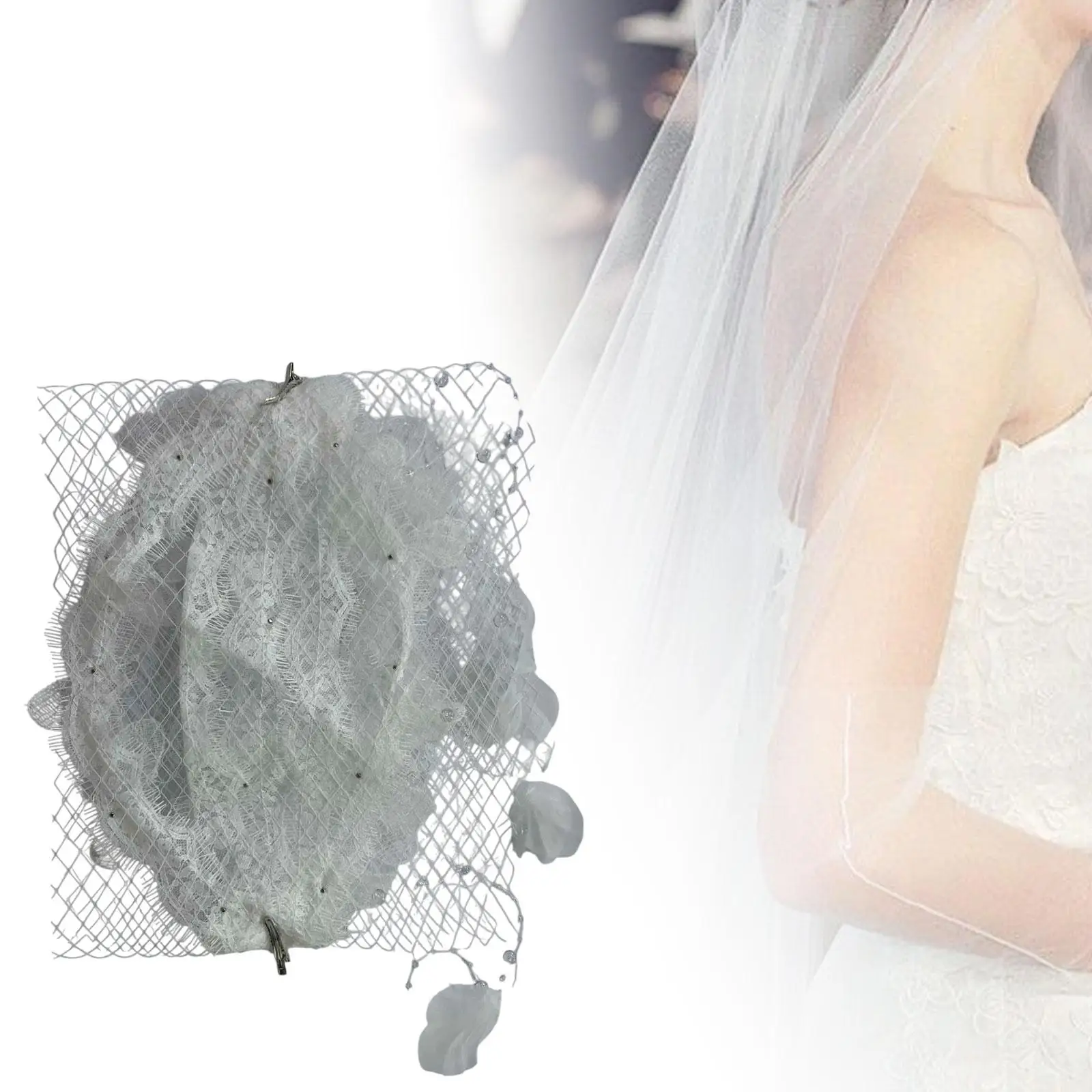 Bridal Veil Headband Lace Wedding Proposal Engagement Decorative Headpiece for