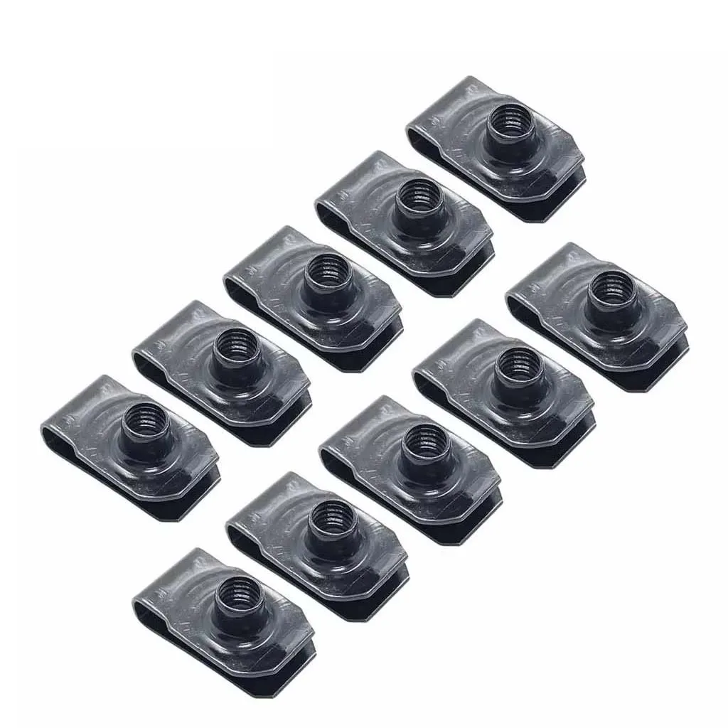 10pcs Black U Type Clips M4 M5 M6 M8 Thread Q312 Cleat Nut Q312  for Car Motorcycle Scooter ATV Moped