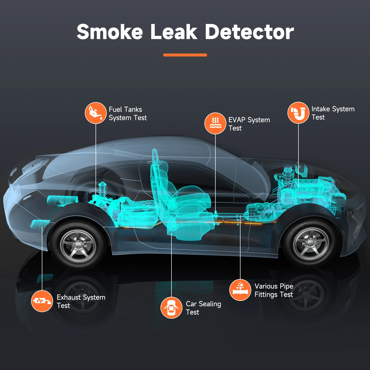 FOXWELL SD101 Smoke Leak Detector 12V EVAP Smoke Inspection Tool Car Fuel Pipe Leak Detector Tester Auto Oil Pipe Smoke Generato