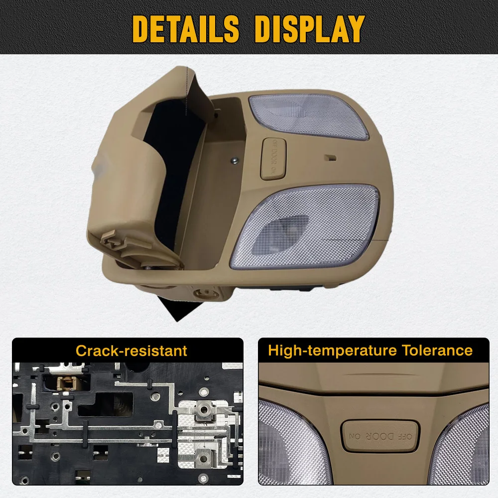Overhead Console Map Reading Light Assembly 928104R000TX ABS for Hyundai Sonata 2011-2016
