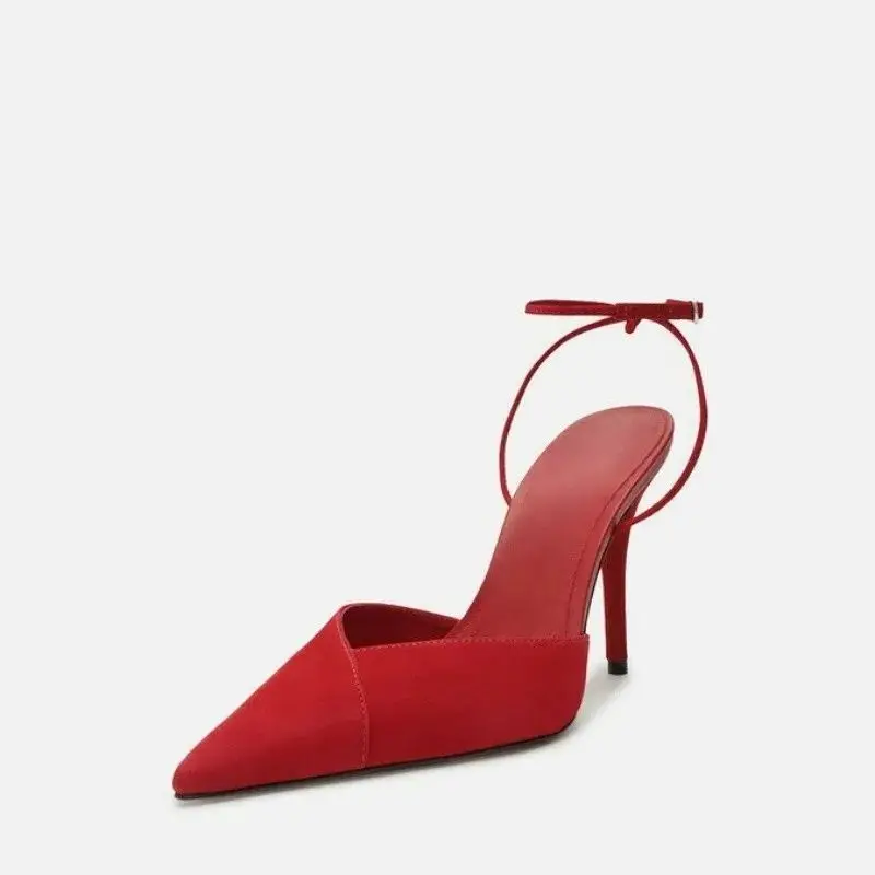 

MKKHOU модные туфли-лодочки, новые высококачественные туфли ручной работы на заказ с острым ремешком и пряжкой на щиколотке, сандалии на высоком каблуке, женская обувь