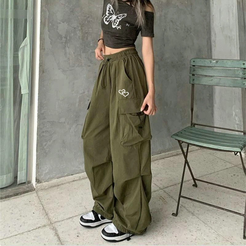 Damen Workwear Hosen Tasche Sport hose gedruckt lange Hosen modische Kordel zug Jogging hose elastische hoch taillierte Hose