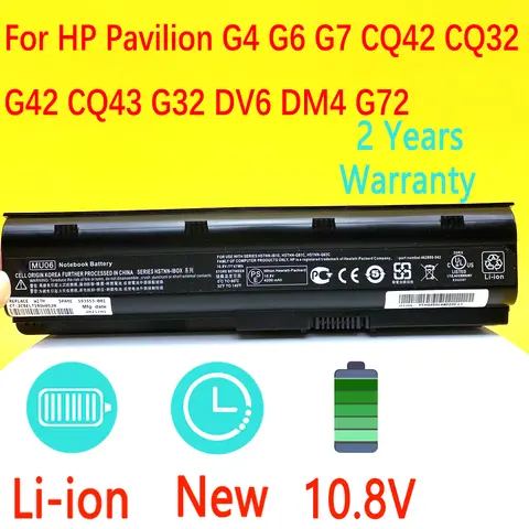 MU06 Laptop Battery For HP Pavilion G4 G6 G7 G32 G42 G56 G62 G72 CQ32 CQ42 CQ62 CQ56 CQ72 DM4 593553-001 593562-001 10.8V 47Wh