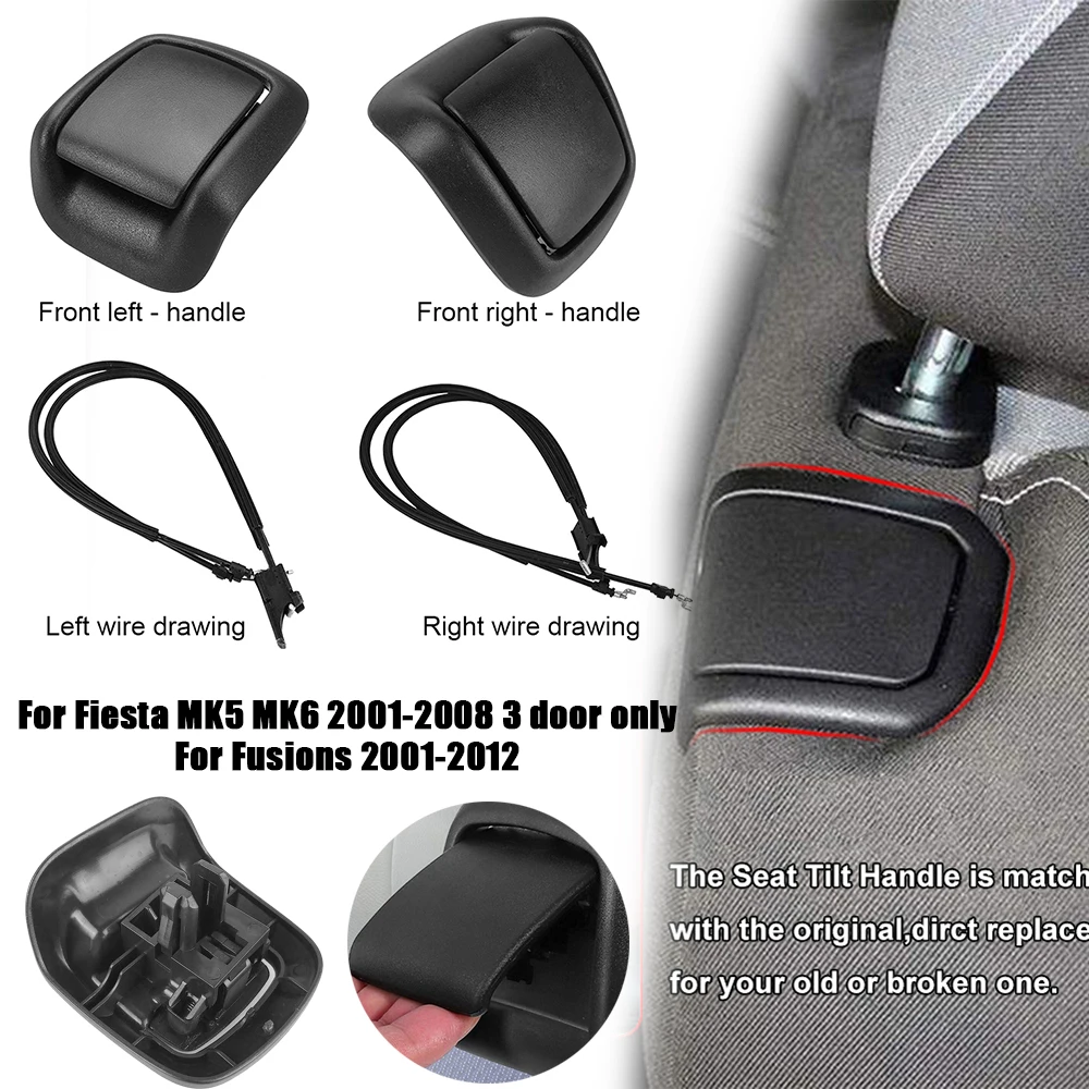 Left/Right Hand Seat Tilt Handle Cover + Cable 1417521 1417520 1441167 1441166 For Ford Fiesta MK6 3 Door 2002-2008 Fusion 01-12