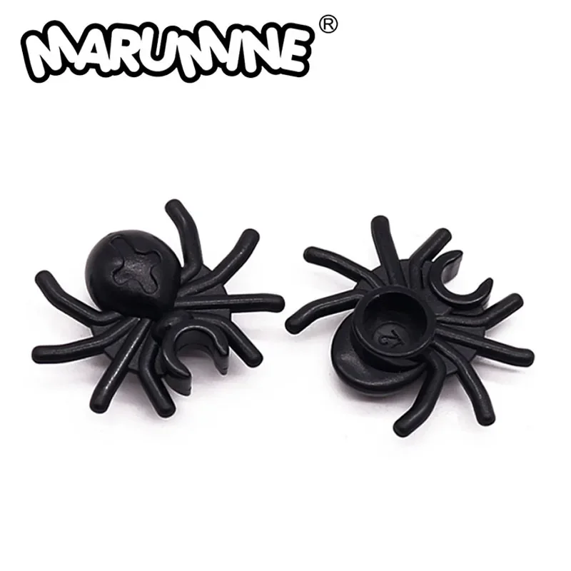 

Marumine MOC 200PCS Brick Parts Spider with Round Abdomen and Clip 30238 Mini Insects Model Building Blocks DIY Toys Accessories