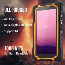 HUGEROCK T70EX 7-calowy w pełni wytrzymały tablet ATEX przeciwwybuchowy wodoodporny NFC 1000 nitów komputer przemysłowy 10000 mAh 8 + 128 GB Android 13